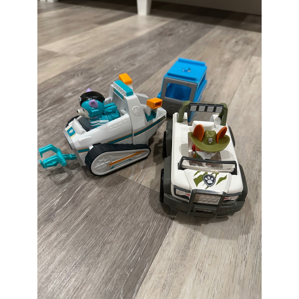 Paw Patrol Tracker Jungle Cruiser Everest Snow Plow Vehicle Toy Lot 3pc